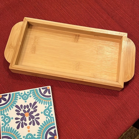 Set of 4 ceramic Tile Moroccan Coasters with bamboo holding tray - Picture 6 of 7